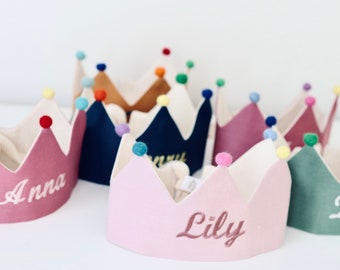 Pom-poms birthday crown, custom crown, birthday crown, personalised kids crown, handmade crown,princess crown