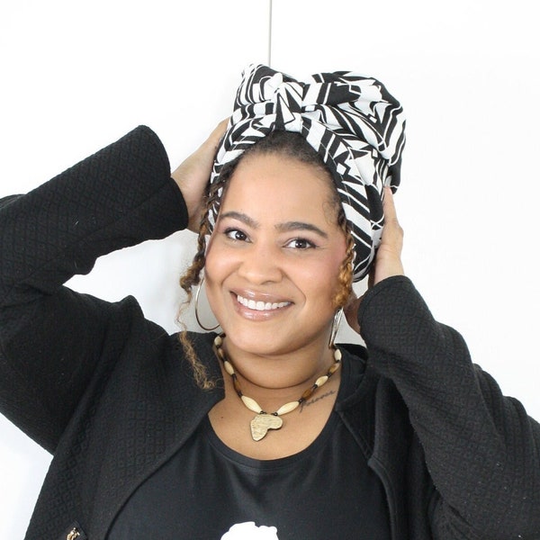 TURBAN KOPFSCHMUCK, handmade, vorgebunden, hochwerttig, Afrikanischer Turban, Afro Locken Haarschutz Stil Kopfbedeckung, Geschenk für sie