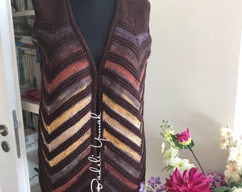 Crochet Wool  Vest, Boho Fall Clothing