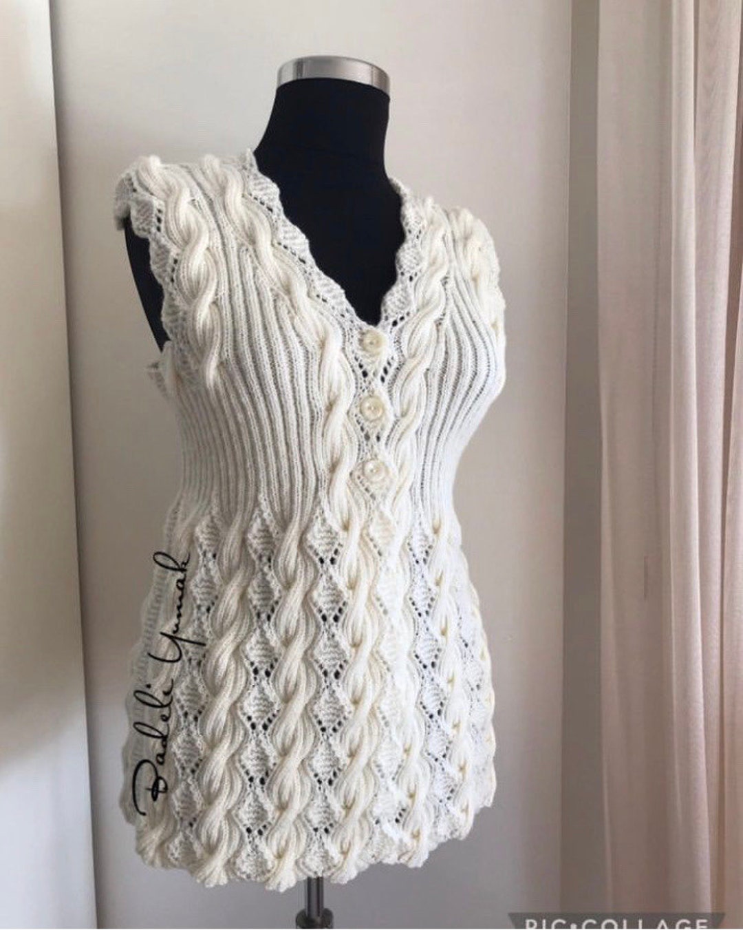 Kathrine Mohair Crewneck Vest -Cream