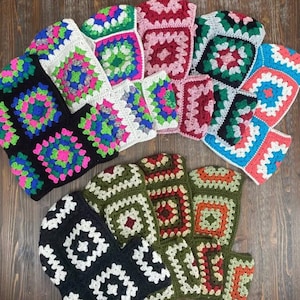 Colorful Knit Balaclava, Crochet winter Balaclava, Knitted Ski Mask, Granny Square Balaclava, Unisex Balaclava, Christmas Balaclava Gift