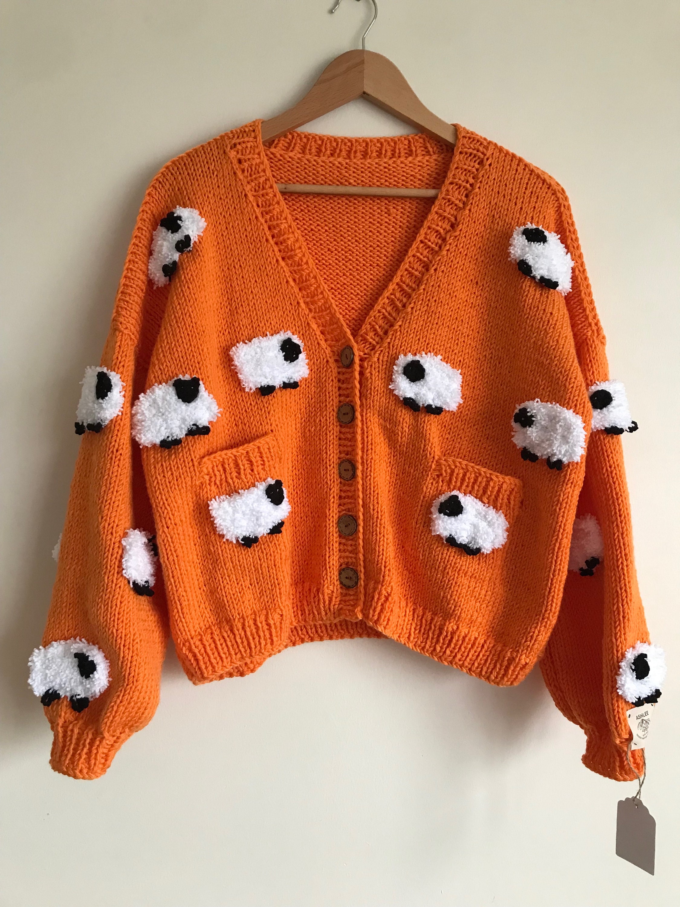 トップス PERVERZE Archive Knit Cardigan / Orange Orange Cardigan – Death Trip Vintage