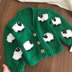 Baby sheep animals sweater, 3D embroidered sheep kids Knitwear Sweater, baby lamb for baby shower, personalized knit Baby newborn Gift