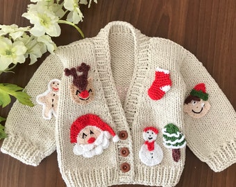 Baby Christmas sweater, New Year kids santa, cookies Knitwear Sweater, Children's Christmas Shirt, Baby Christmas Gift, holiday outfit