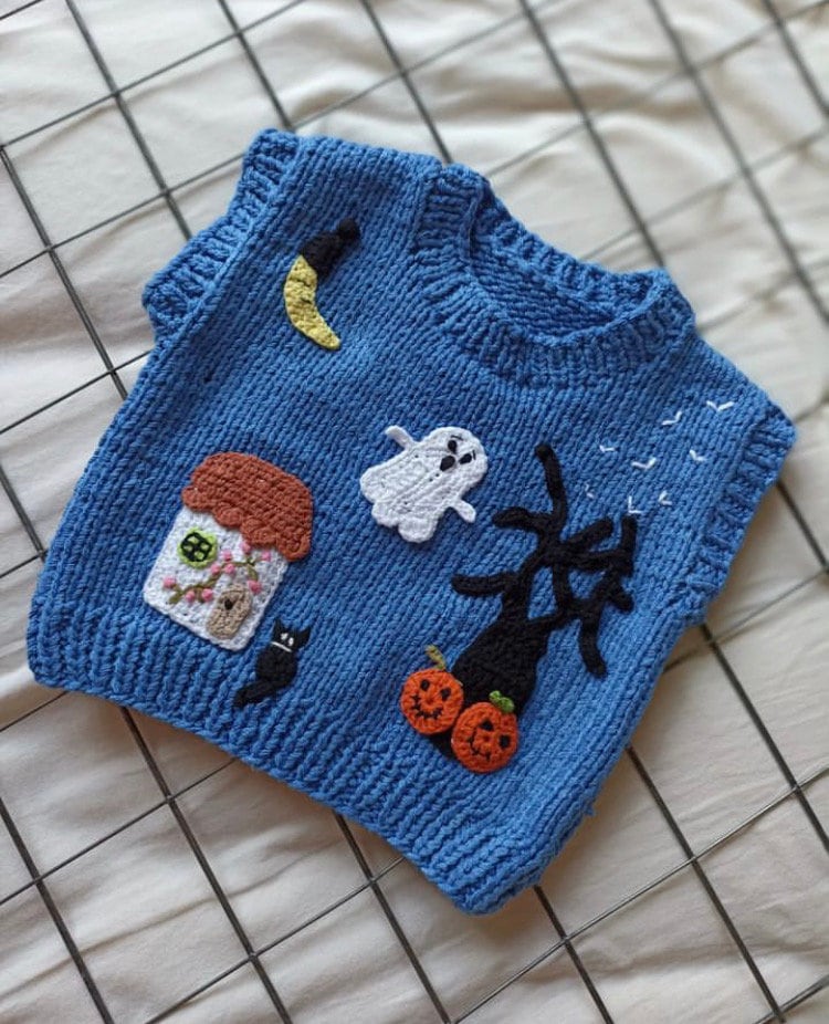 Vintage Ugly Halloween Sweater Vest