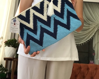 Bolso de mano de crochet hecho a mano: bolso de noche bohemio