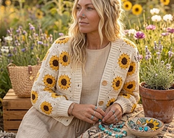 Sunflower Cardigan - Etsy