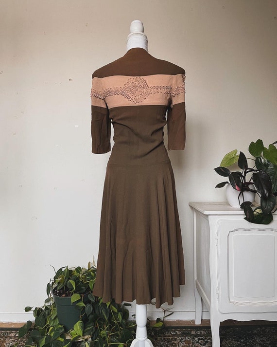 Amazing 1940s soutache dress - image 5