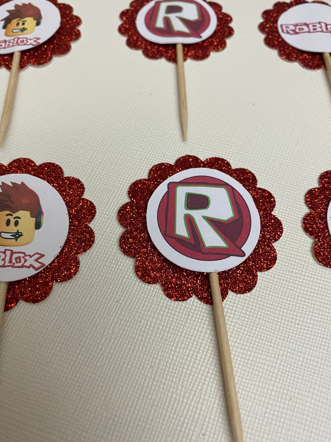 Roblox Cupcakes toppers Glitter 12 pcs Etsy