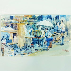 Atene Plaka, Arte dell'acquerello, Pittura originale, Plaka Atene, Arte greca