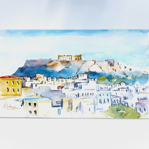 Athens Plaka,Watercolor Art,Original painting,Plaka Athens,Greek Art