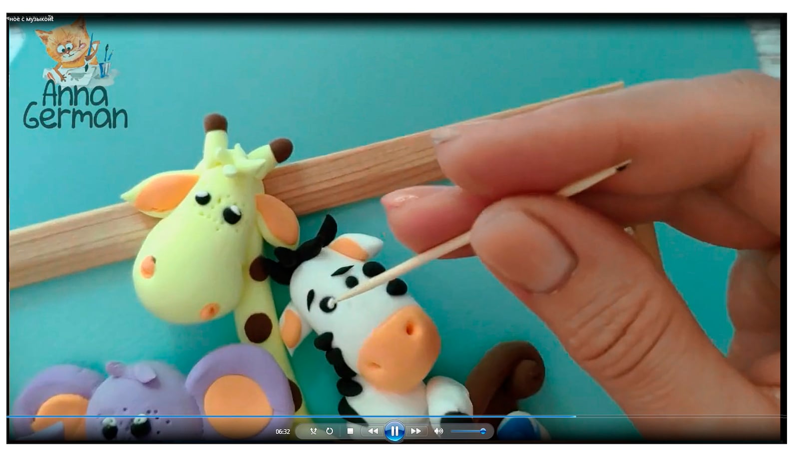 How to Make Polymer Clay Image Yourself DIY, PDF Tutorial video on the