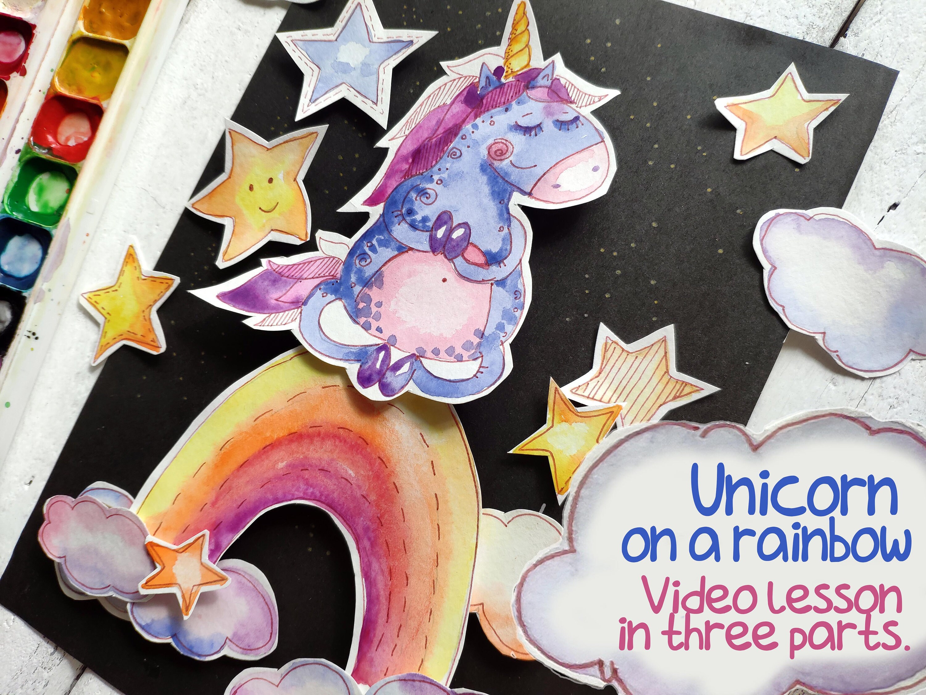 Video Tutorial Step by Step unicorn Art Tutorial Etsy