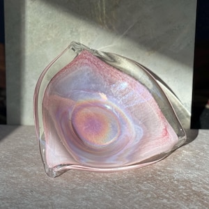 Midcentury modern unique Murano pink decorative bowl, stunning collectible piece,pink glass bowl, Murano glass, vintage retro glass @baZeret
