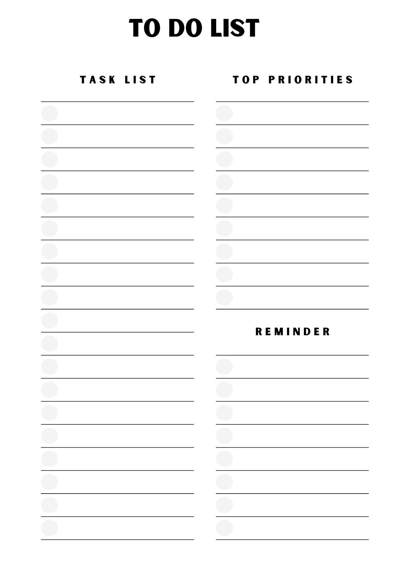 To Do List Printable I Simple Tasks List Template I Productivity ...