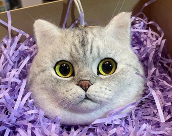 Personalized Wool Needle Felting Cat Portrait