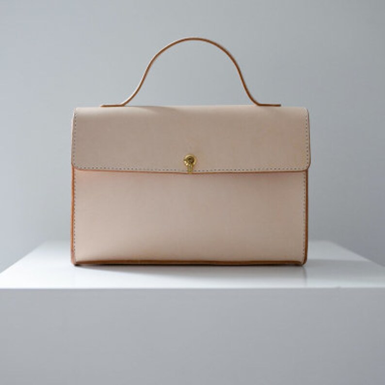 Handmade Leather Top Handle Box Bag Etsy