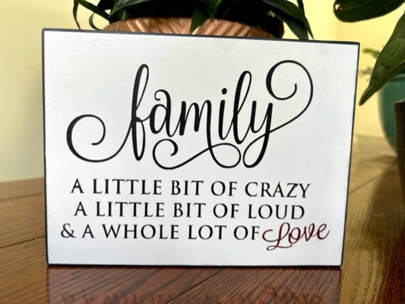 This Is Us Family Quote Vinyl Wall Decal - 'A Little Bit Of Crazy, Loud, Whole Lot Of Love', White, 22x13 Inches