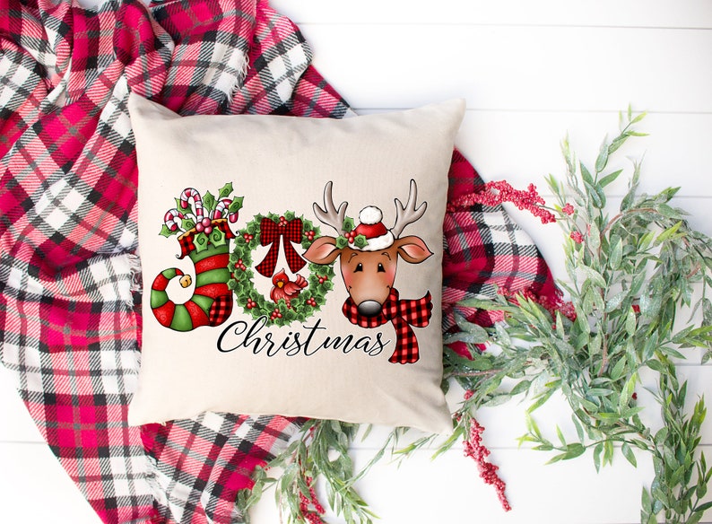 Christmas Pillow Cover, Holiday Pillow Cover, Farmhouse Pillow Cover