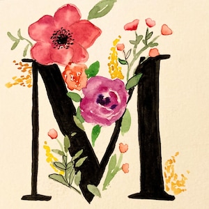 Carta inicial personalizada con detalles florales