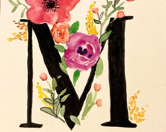 Custom Initial Letter with Floral Details