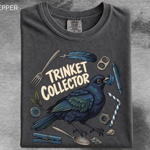 T-Shirt mit Krähenmotiv für Sammler, Comfort Colors T-Shirt für Krähenliebhaber, originelles Vogelmotiv, Geschenkidee mit Fundstück