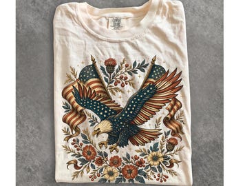 Maglietta vintage con aquila degli Stati Uniti, maglietta patriottica anni '90 con simbolo di libertà, maglietta con aquila degli Stati Uniti d'America