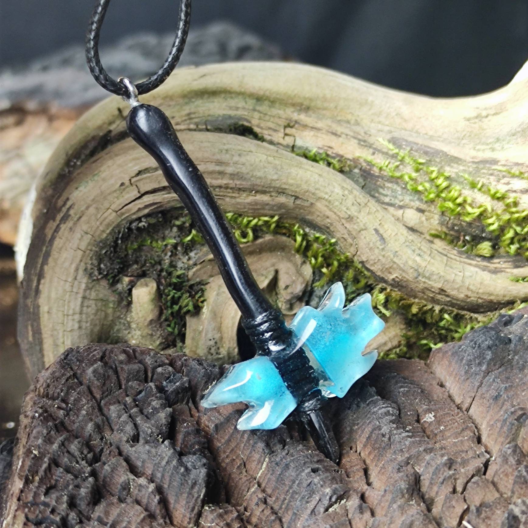 King kong's axe pendant glowing blue Viking axe pendant Etsy