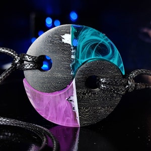 yin yang necklace, couple pendants, for women and men, made to order, unique gift, perfect gift for her, 5th anniversary gift, birthday gift