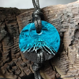couple necklaces, wood resin necklace, mountain necklace, birthday gift, personalized gift, pendant necklace, occasion gift, natural jewelry
