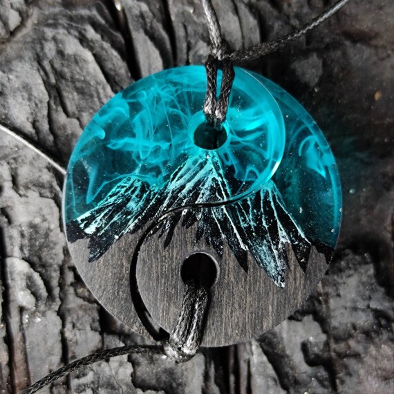 Wooden Resin Couple Pendants Winter 