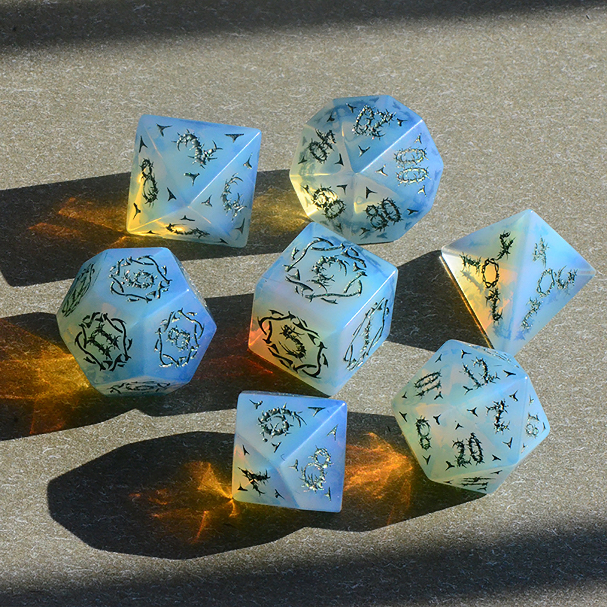 7PCS Opal Dice SetGemstone DND Dice SetBoard Game Etsy