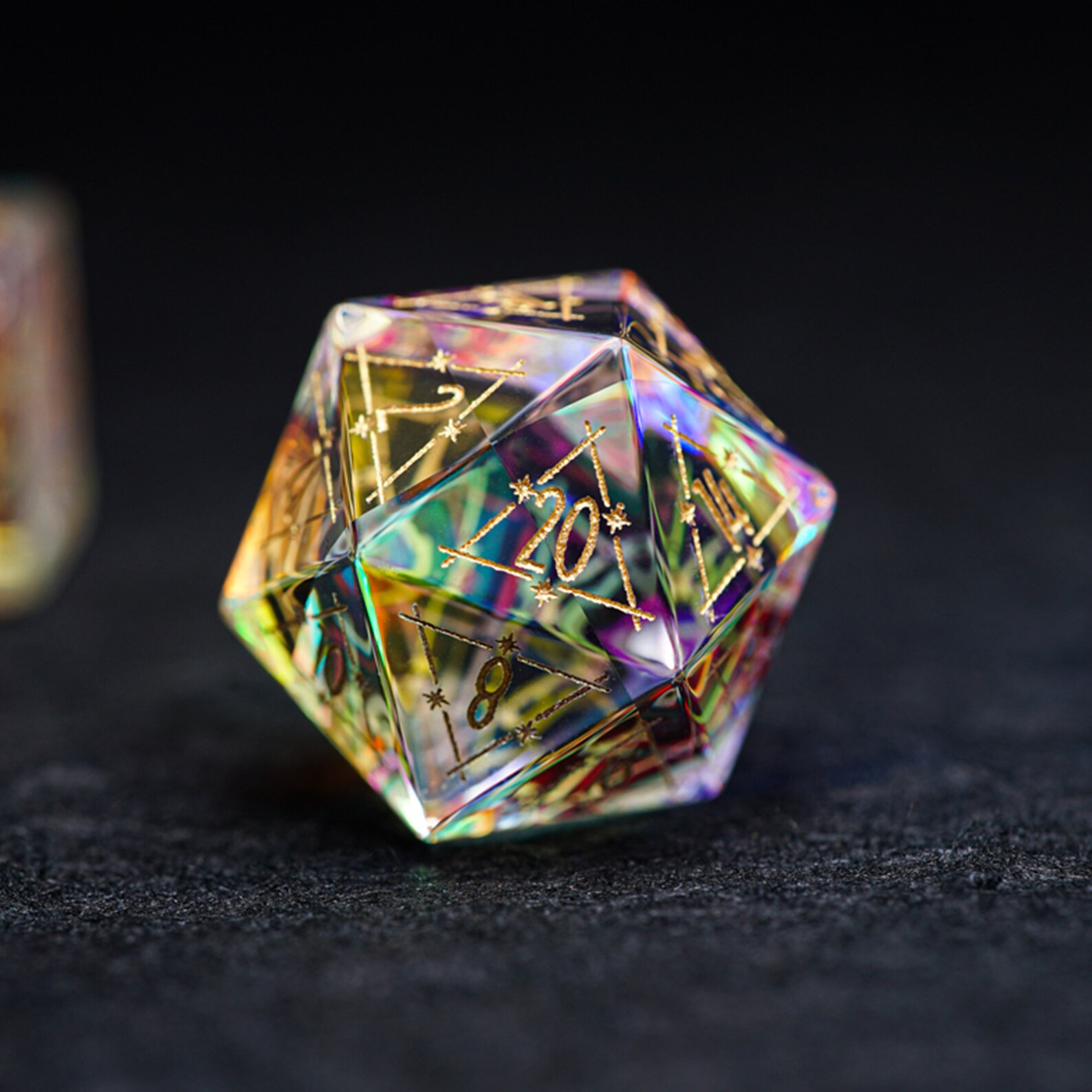Symphony Crystal Dice Glass Polyhedral Dice Set Starry Sky Etsy