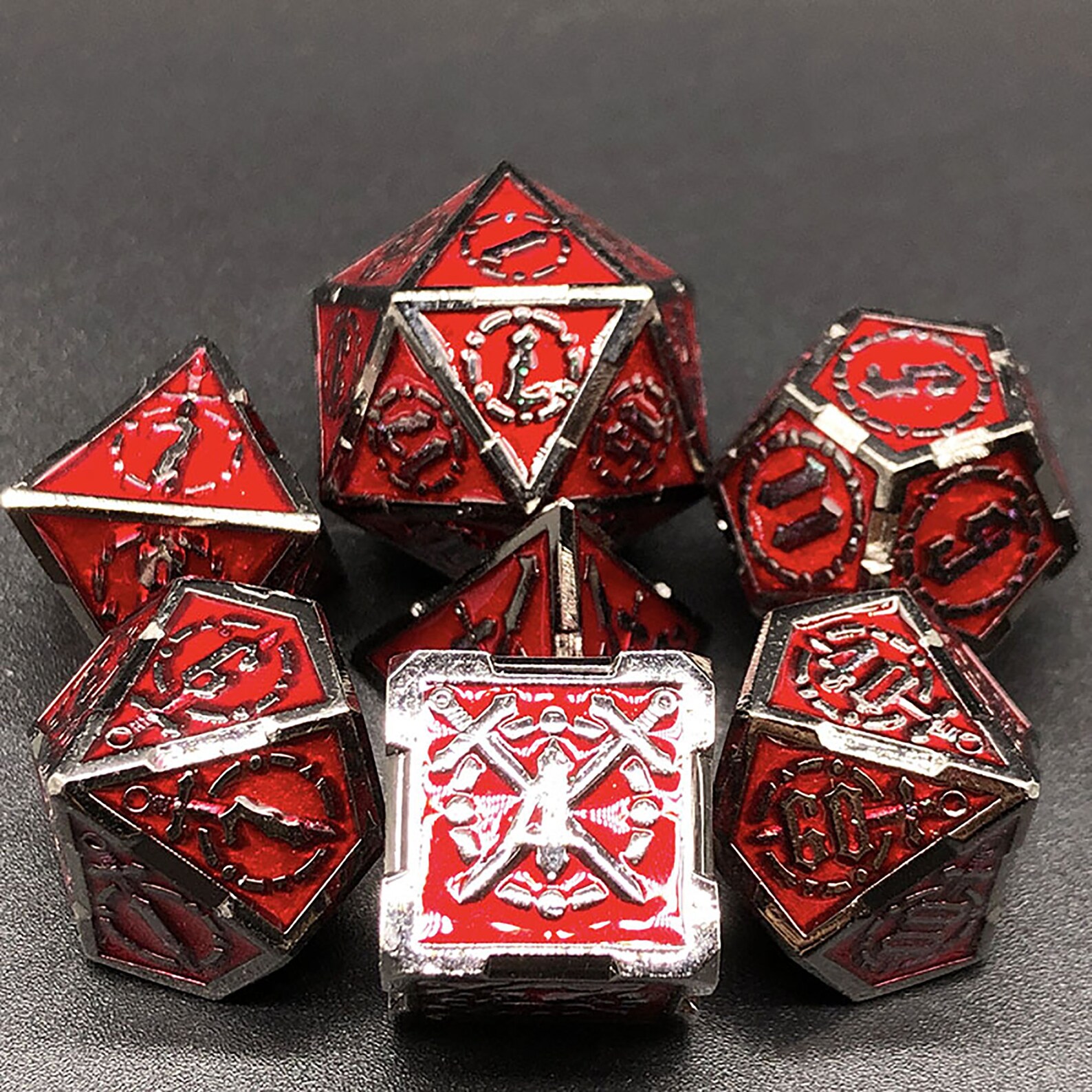 Metal Dice Set Multifaced Dice Set Shadow Multifaced Dice Etsy
