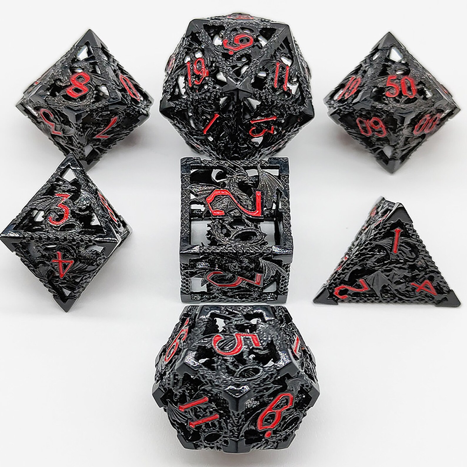 Antique Copper Hollow Dice Metal Dice Set Multisided Dice Etsy