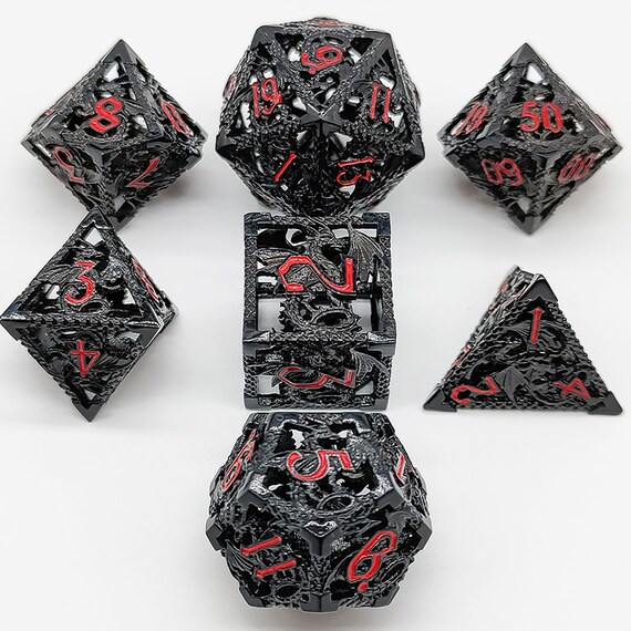 Antique Copper Hollow Dice Metal Dice Set Multisided Dice Etsy