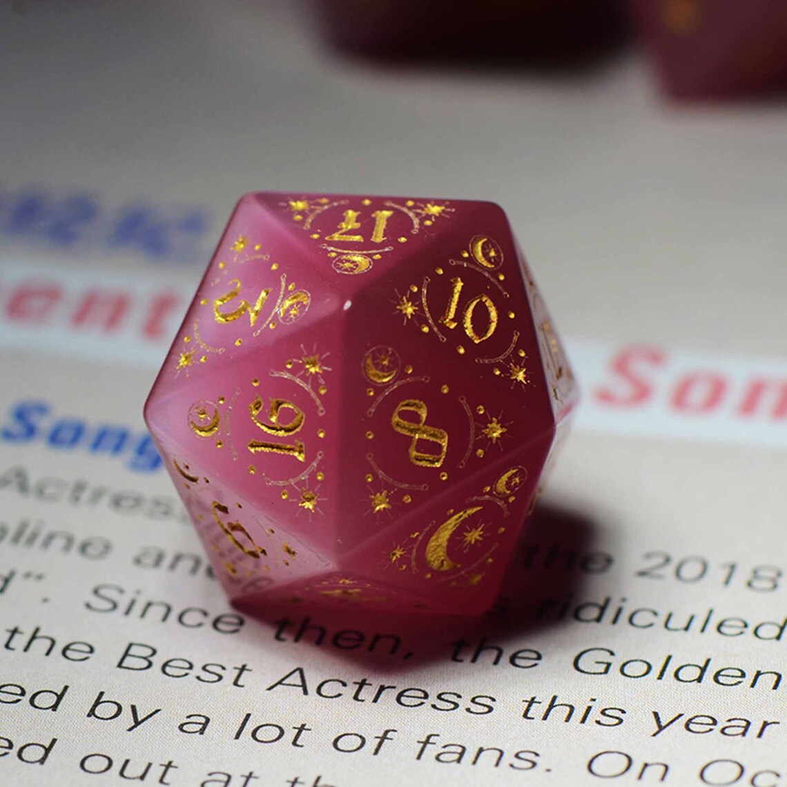 Pink Opal Dice7pcs Starlight Dice Gemstone Dice Set Dnd Etsy