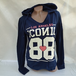 90s Vintage Womens Blue Hoodie Los Angeles. Size M-L.