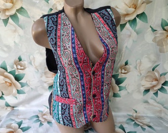 90s Vintage Women's/Men's Tapestry Traditional Vest. Size M-L.