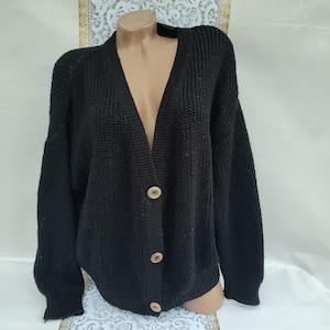 Vintage 50s Mohair Women's Black Cardigan Sweater Vintage 50s Mohair Women's Black Cardigan Sweater