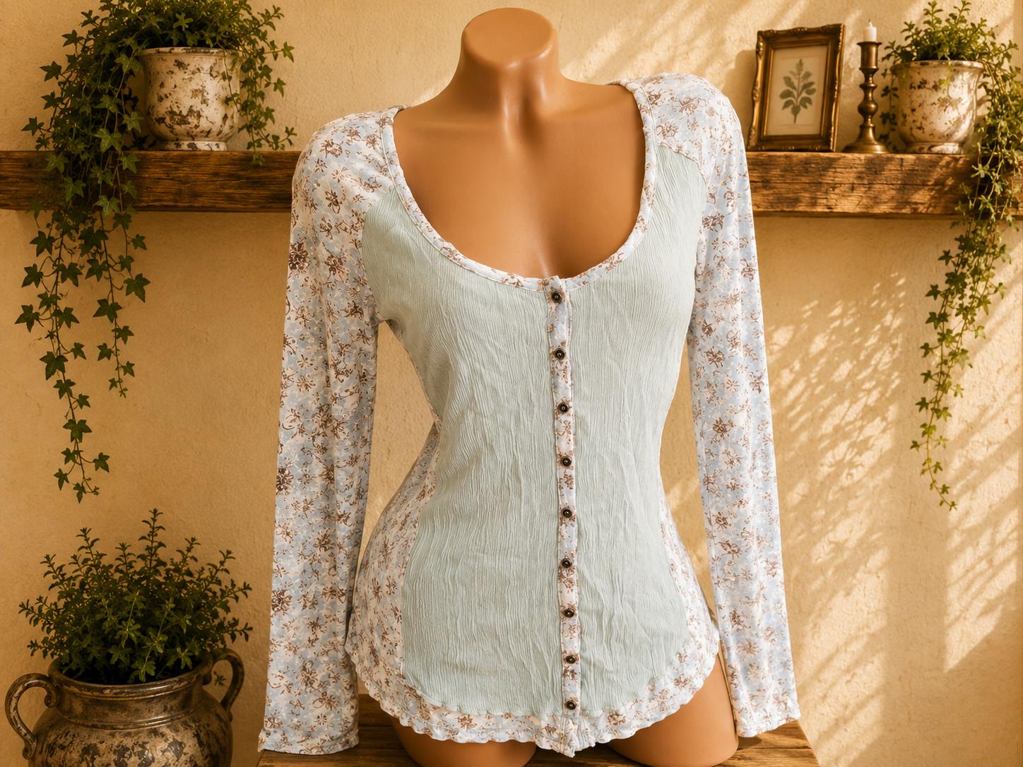 Vintage Floral Thermal Shirt - Etsy