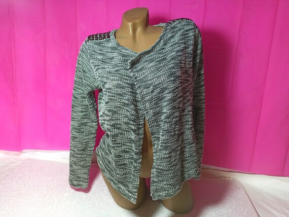 90s Vintage Melange Cropped Cardigan Cape Size S B