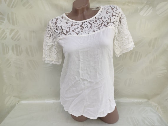 loft white lace top