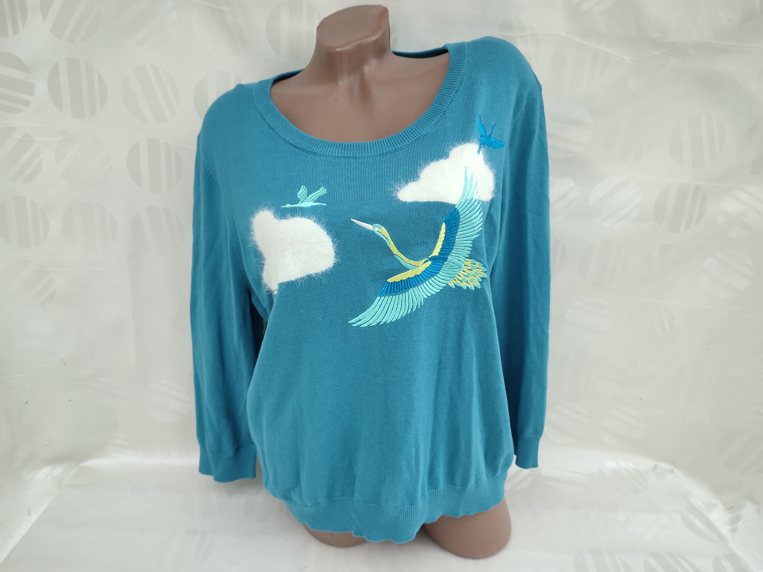 【開店記念セール！】 Vintage 90s Women Sweater/pullover Oversized Turquoise トップス