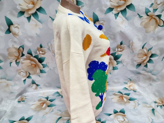 90s Vintage Women's White Sweater/Pullover Oversi… - image 7