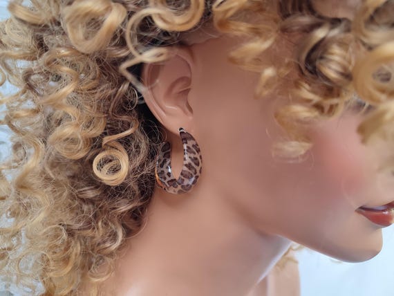 MHS.SUN Orecchini a cerchio con stampa leopardata placcata in oro moda Orecchini in metallo con zirconi multicolori in rame per gioielli da festa per ragazze da donna  36
