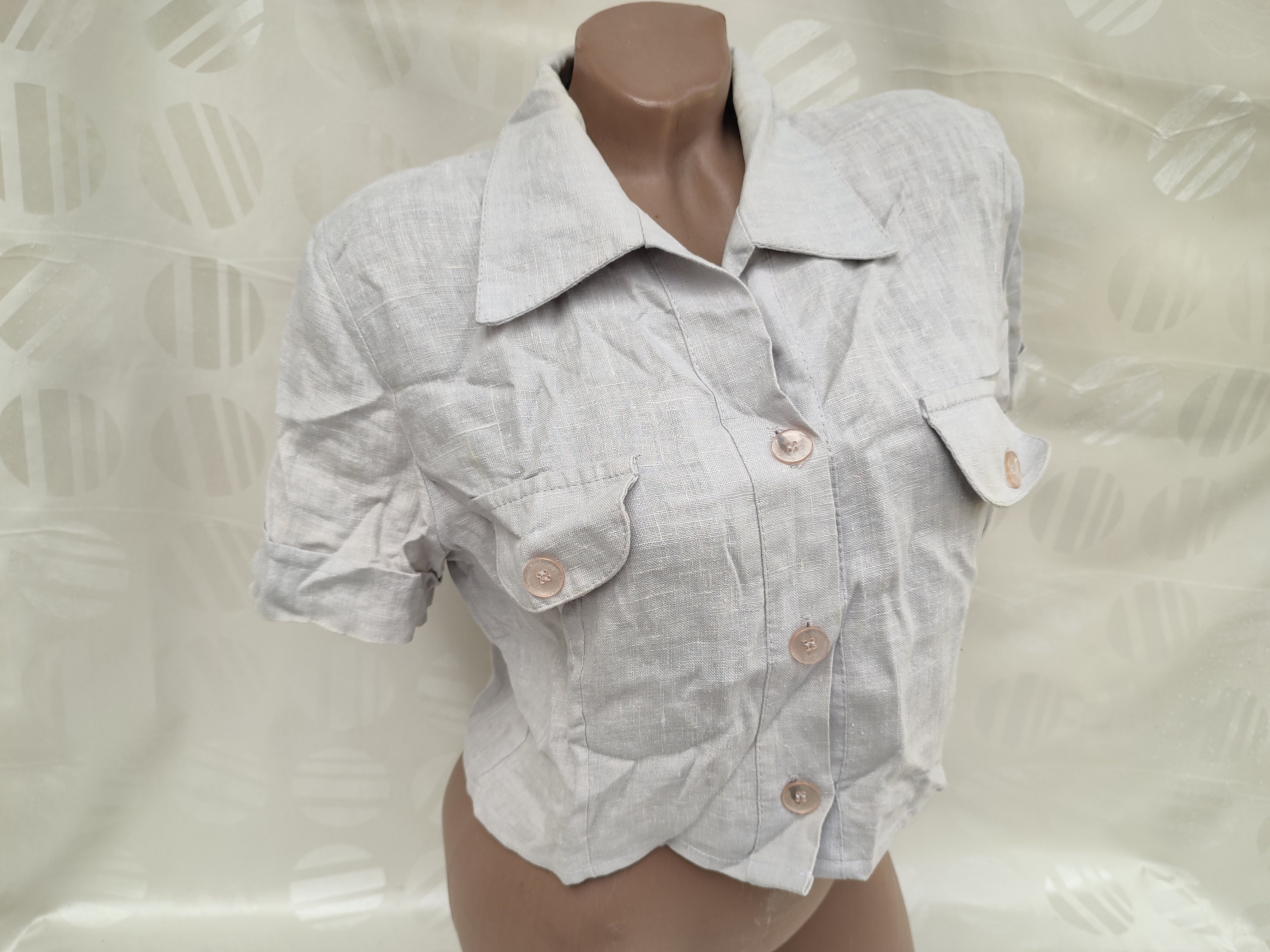 Seven Forty Two Open Blouse Cardigan L Half Sleeve Floral