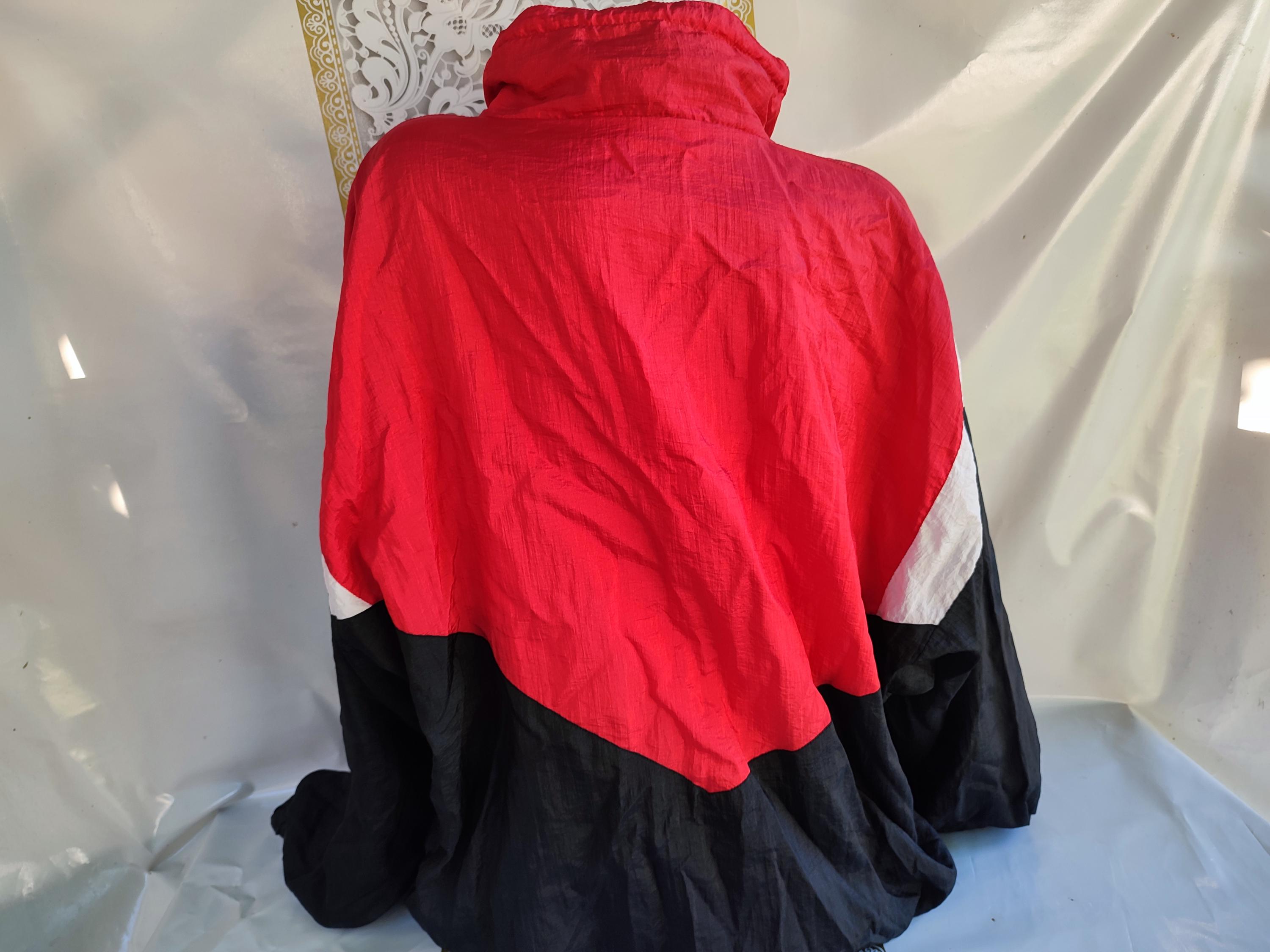 90s Vintage Color Block Nylon Jacket: Oversized Zip Up, Size L-XL