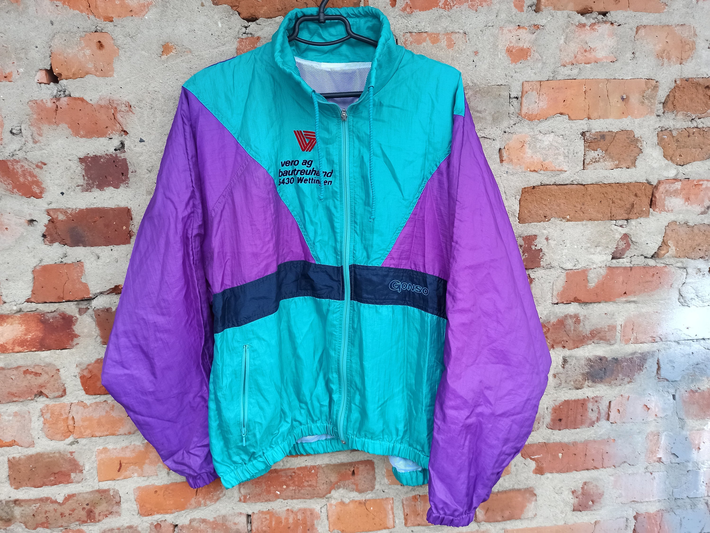 90s Vintage Gonso Sport Nylon Jacket Windbreaker Unisex. Oversized Spring  Jacket Green Purple Block Color. XL-2XL Size. - Etsy Finland