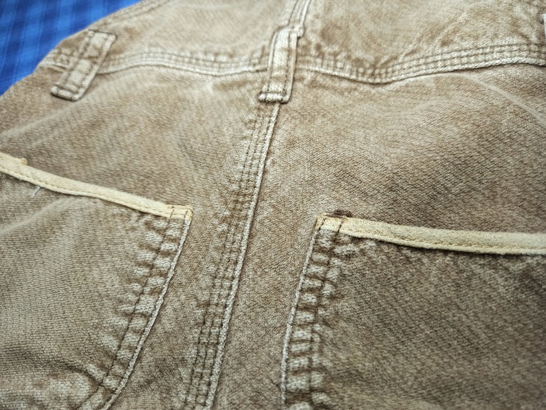 90s Vintage beige corduroy baby romper for 6-9 month boy Velvet kids jumpsuit with straps.
